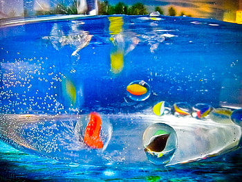 pula bada, blue, colorful, water, marbles HD wallpaper