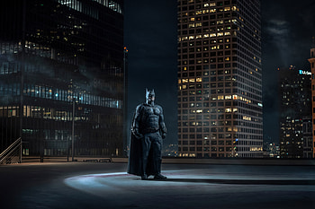 Batman Downtown Gotham Roof, batman, superheroes, behance, cosplay HD wallpaper
