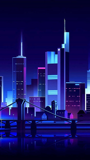 Neon Skyline, Neon city , , Retro retrowave HD phone wallpaper