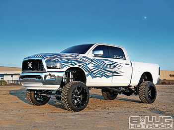 2011 Dodge Ram 2500, lifted, white, black wheels, truck HD wallpaper