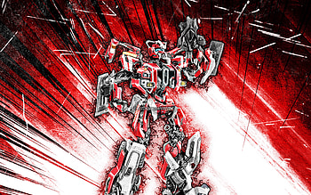 Inferno, grunge art, Transformers, Fire truck Transformer, red abstract rays, Inferno Transformer, Inferno HD wallpaper