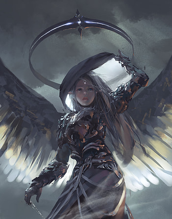Angle, girl, fantasy, art HD phone wallpaper