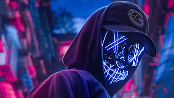 Neon Hoodie Hat Guy , hoodie, graphy, neon HD wallpaper