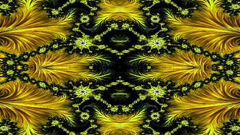 Trippy Psychedelic Fractal, trippy, psychedelic, aesthetic, black, yellow, Abstract, fractal, abstract black HD wallpaper