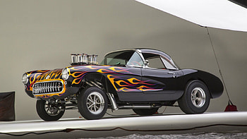 classic beauty, classic, black, car, flames HD wallpaper