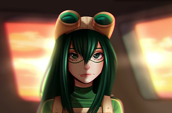 My Hero Academia, Tsuyu Asui, cute, anime girl HD wallpaper