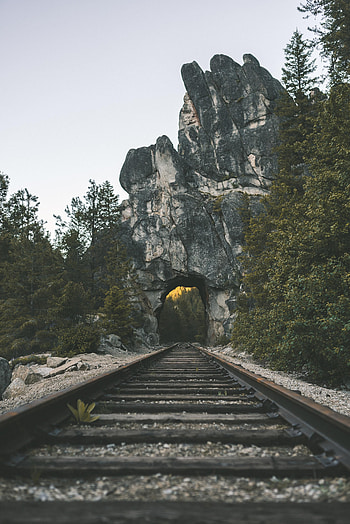 Nature, Stone, Railway, Arch, Rails HD phone wallpaper