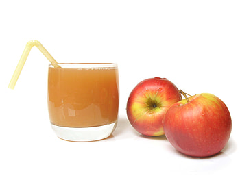 Food, Apples, Glass, Straw, White Background, Juice HD wallpaper