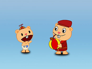 Dad and Cub xD, htf, happy tree friends, ball, htf HD wallpaper
