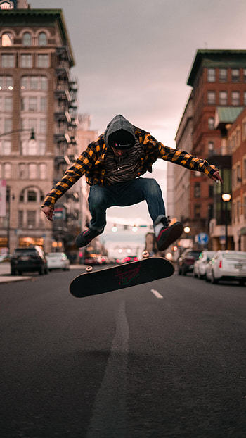 Miscellanea, Miscellaneous, Human, Person, Bounce, Jump, Trick, Skateboard, Skate HD phone wallpaper