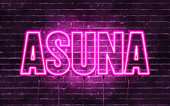 Happy Birtay Asuna, , pink neon lights, Asuna name, creative, Asuna Happy Birtay, Asuna Birtay, popular japanese female names, with Asuna name, Asuna HD wallpaper