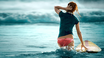 Surf girl HD wallpaper