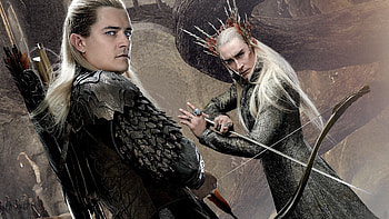 Legolas and Thranduil , The Hobbit , Green leaf background, Middle-earth HD wallpaper