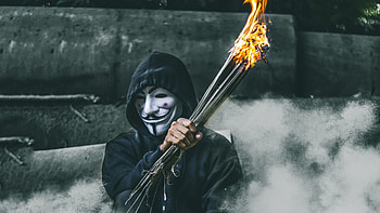 Mask Guy With Bonefire, anonymus, mask, graphy HD wallpaper