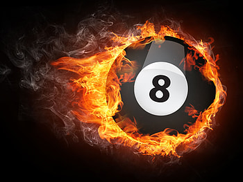 Pool Billiards Ball In Fire - 8 Ball Pool, Eight Ball HD wallpaper