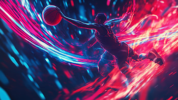 Neon Slam Dunk: Dynamic Basketball, Sports, basketball, Slam Dunk, neon HD wallpaper