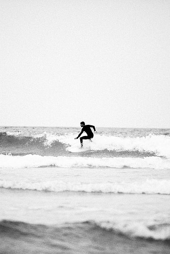 Sports, Waves, Serfing, Bw, Chb HD phone wallpaper