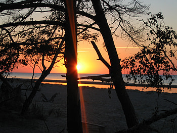 Kolka horn sunset, latvia, kolka, beaches, sunset HD wallpaper