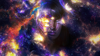 Cosmic World Of Girl, artist, artwork, digital-art HD wallpaper