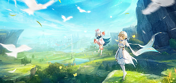 Lumine & Paimon’s Adventure — Stunning Genshin Impact, Lumine (Genshin Impact), Paimon (Genshin Impact), Genshin Impact HD wallpaper