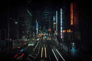 Cities, Building, Movement, Traffic, Night City, City Lights, Japan, Street, Tokyo HD wallpaper