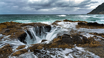 Thor’s Well, Oregon HD wallpaper