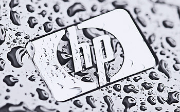 HP metal logo, water drops, Hewlett-Packard, creative, HP logo, 3D art, HP, Hewlett-Packard logo, HP 3D logo HD wallpaper
