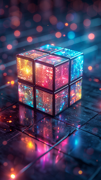Luminous Rubik's Cube HD phone wallpaper