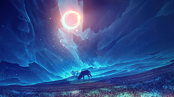 Reindeer Traveling The Galaxy , reindeer, deer, artist, artwork, digital-art, deviantart HD wallpaper