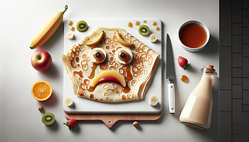 Fruit Decorated Crepe, crêpe, pancake, dessert, creative HD wallpaper