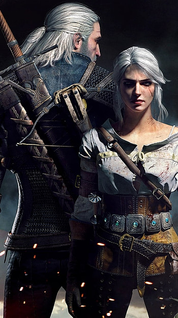 Ciri (The Witcher), Geralt of Rivia, video game, The Witcher 3: Wild Hunt HD phone wallpaper