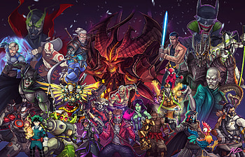 Artwork of all superheroes, game, anime, marvel HD wallpaper