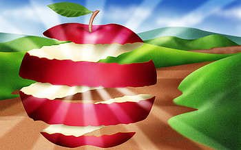 Empty Apple, cg, 3d, , apple, food HD wallpaper