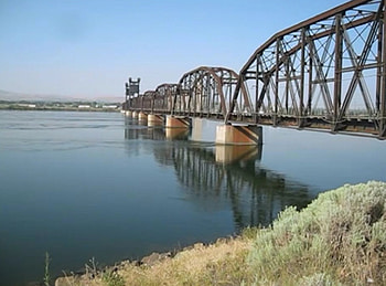 truss bridge, river, lift bridge, bridge, nature, bridges, water HD wallpaper