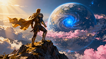Hero of the Cosmic Dawn —, Warrior, Planet HD wallpaper
