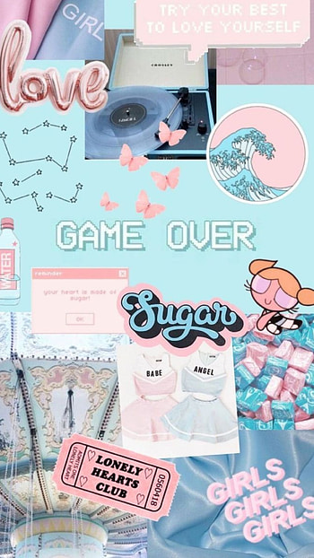 Tumblrazul, collage, tumblr, azul, cute HD phone wallpaper