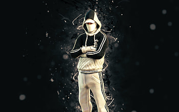 White Stas, , white neon lights, Fortnite Battle Royale, Fortnite characters, White Stas Skin, Fortnite, White Stas Fortnite HD wallpaper