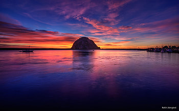 In the Bay, sea, purple, bay, nature, sunset HD wallpaper