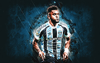 Miguel Borja, Gremio, Colombian footballer, Serie A, Brazil, soccer, grunge art HD wallpaper