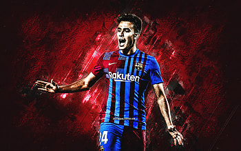 Eric Garcia, FC Barcelona, Spanish soccer player, portrait, burgundy stone background, La Liga, Spain, football HD wallpaper
