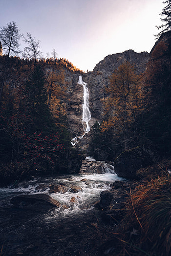 Landscape, Nature, Rivers, Autumn, Waterfall, Cliff HD phone wallpaper