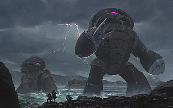 Anime Gundam Robot in Rainstorm, Anime, Gundam, Mobile Suit Gundam, robot, rain, Rain Anime HD wallpaper