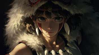 Mononoké, Studio Ghibli, AI Art, Anime, Princess Mononoke HD wallpaper