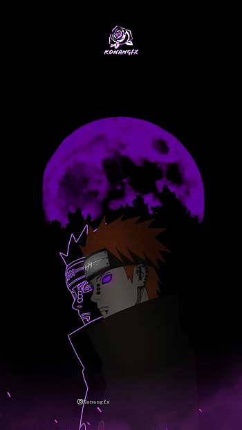 Pain, naruto, naruto , light, neon, purple, six path of pain, naruto shippuden, yahiko HD phone wallpaper