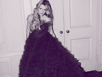 Blake Lively, gossip girl, beautiful, people, dress, actresses, celebrity, black and white, models HD wallpaper