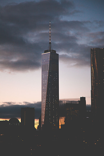 Cities, Clouds, Usa, Night City, Skyscrapers, United States, New York HD phone wallpaper