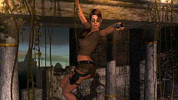 Just hanging around, tomb raider, poser, lara croft, lithonion HD wallpaper