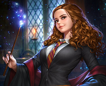 Harry Potter, Movie, Hermione Granger, Magic, Orange Hair, Staff HD wallpaper