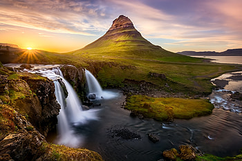 Iceland Waterfall, Iceland, nature, Waterfall, sunset HD wallpaper