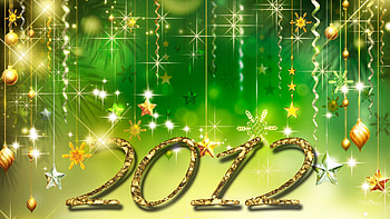 2012 Green, sparkle bright, firefox persona, stars, gold, green, decorations, celebrate, happy, new year HD wallpaper
